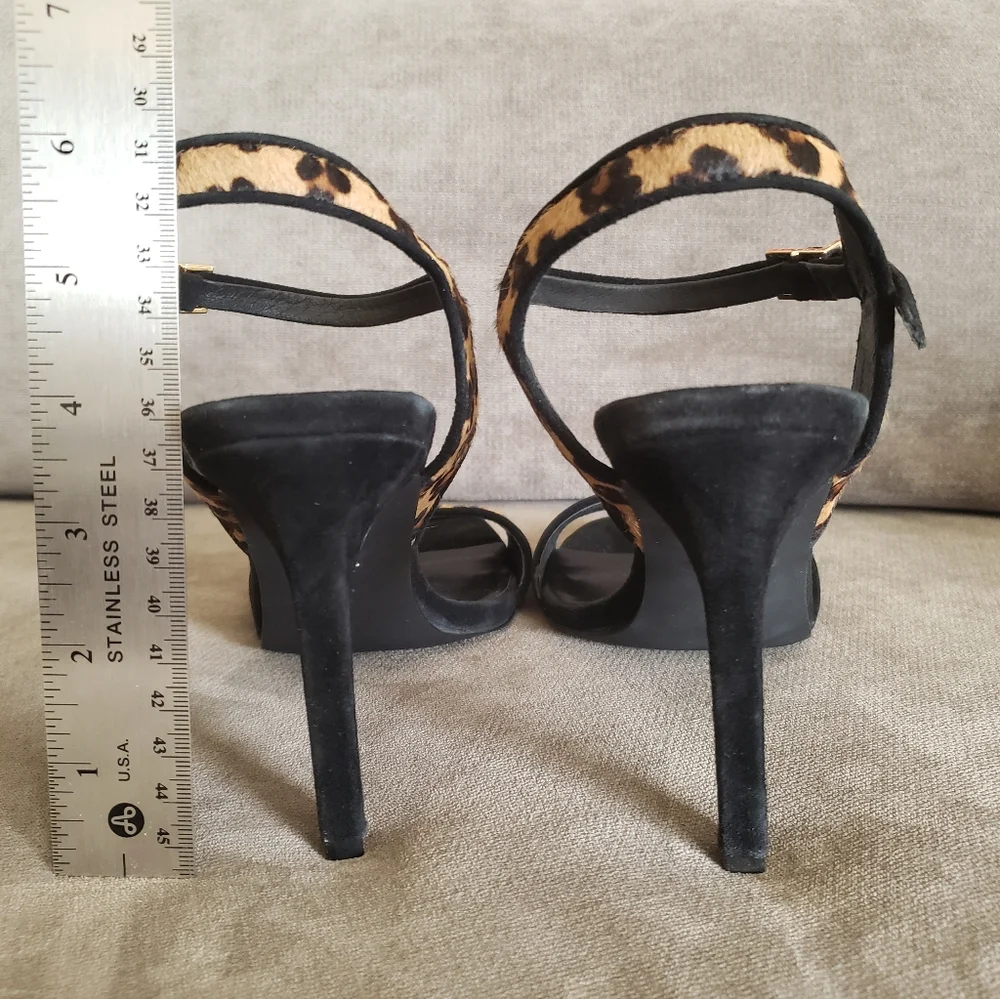 Luxury Designer Kurt Geiger Leopard Print Calf Hair Square Stiletto Sandal EU 38 - Picture 4 of 9